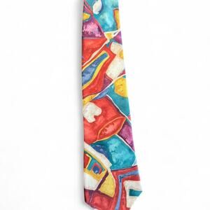 Vintage Concerto Abstract art tie in multi-coloured hues‎